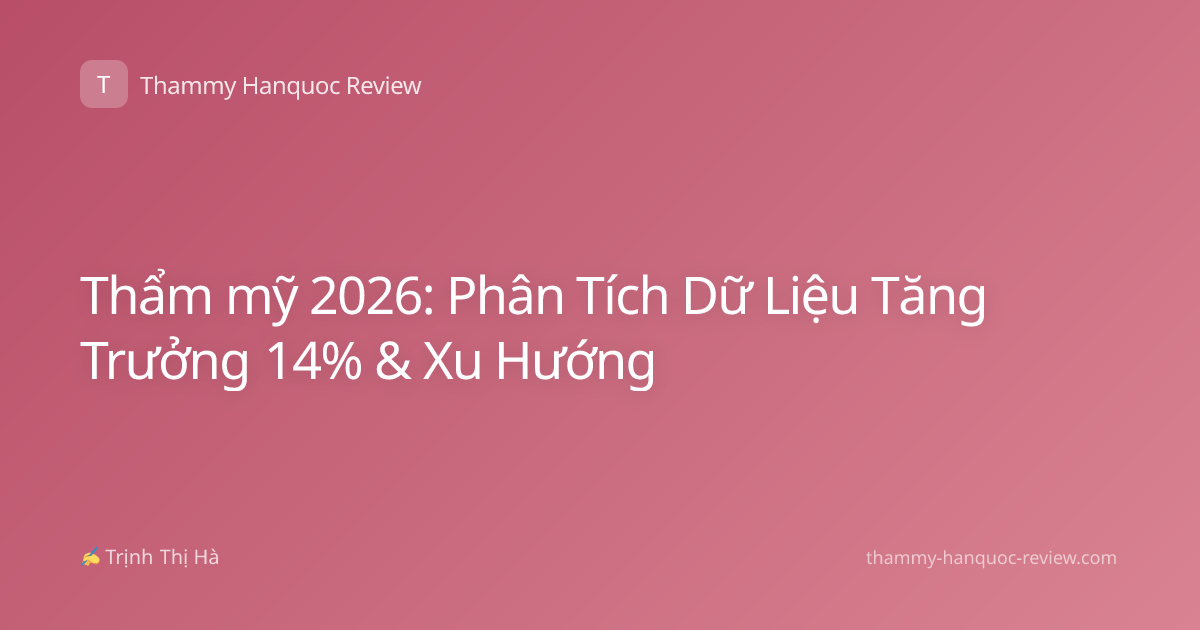 Thẩm mỹ 2026: Phân Tích Dữ Liệu Tăng Trưởng 14% & Xu Hướng
