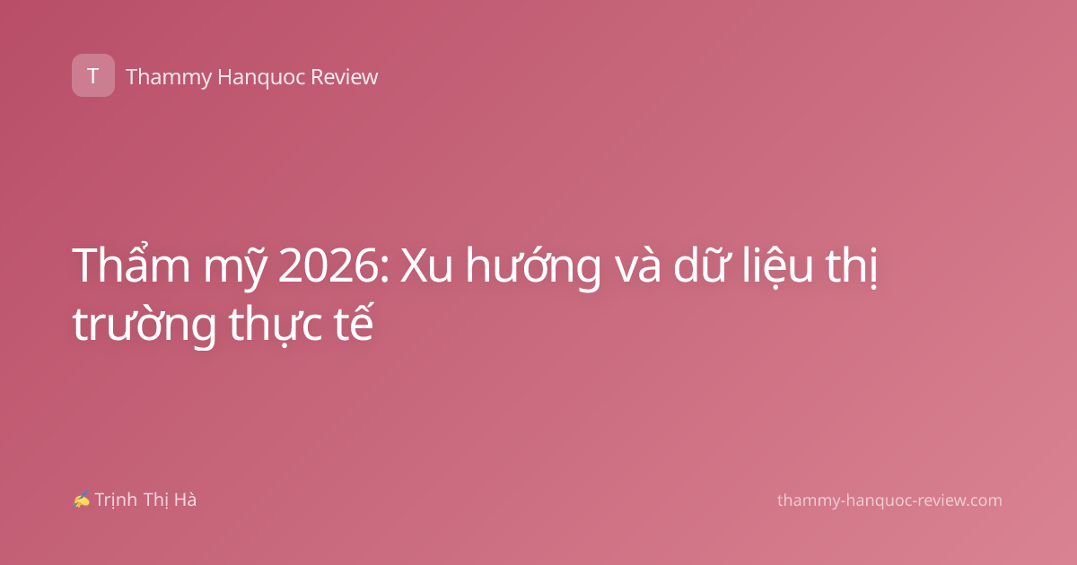 Thẩm mỹ 2026: Xu hướng và dữ liệu thị trường thực tế