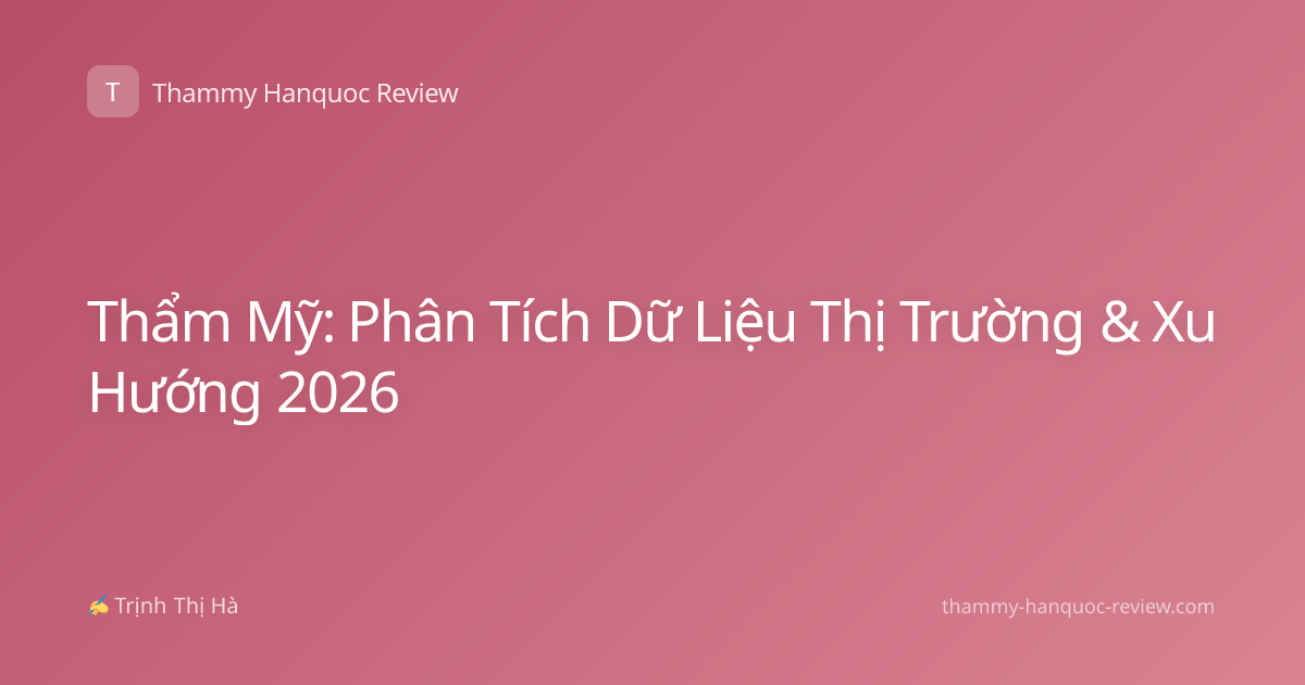 Thẩm Mỹ: Phân Tích Dữ Liệu Thị Trường & Xu Hướng 2026