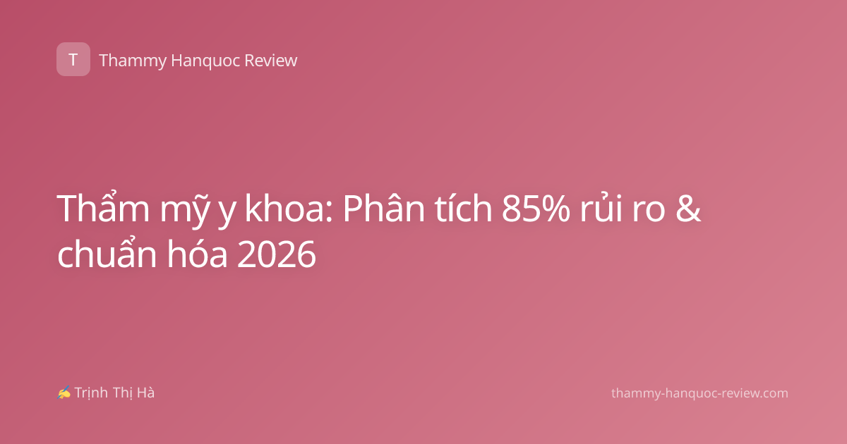 Thẩm mỹ y khoa: Phân tích 85% rủi ro & chuẩn hóa 2026