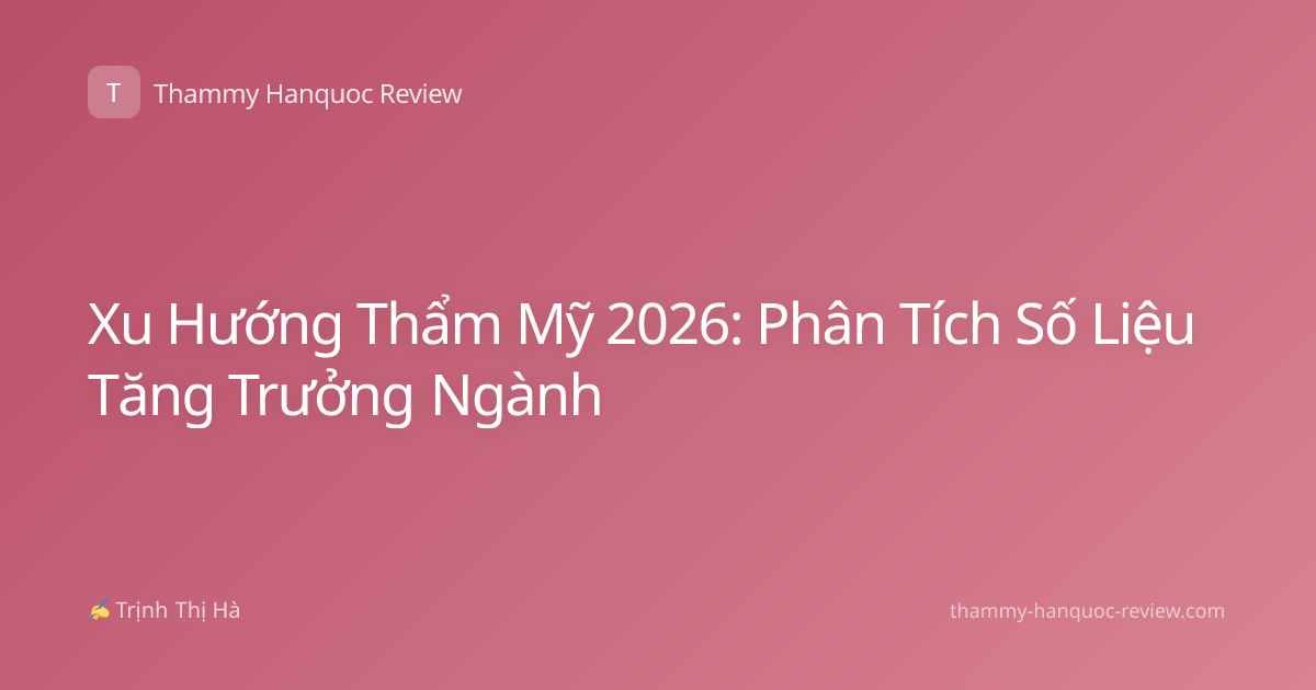 Xu Hướng Thẩm Mỹ 2026: Phân Tích Số Liệu Tăng Trưởng Ngành